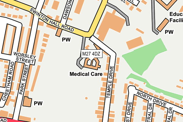M27 4DZ map - OS OpenMap – Local (Ordnance Survey)