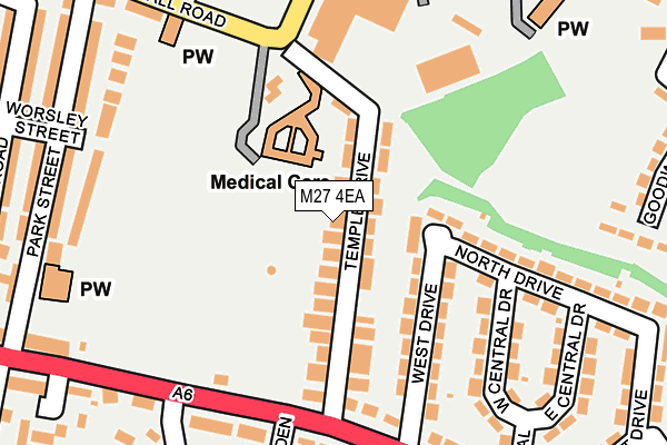 M27 4EA map - OS OpenMap – Local (Ordnance Survey)
