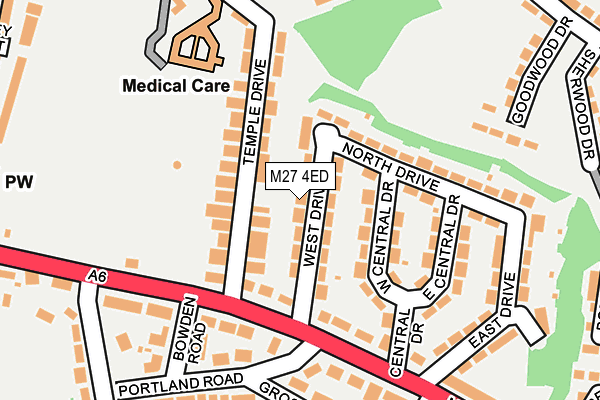 M27 4ED map - OS OpenMap – Local (Ordnance Survey)