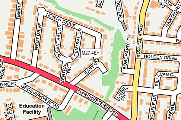 M27 4EH map - OS OpenMap – Local (Ordnance Survey)