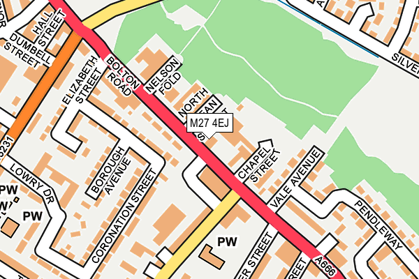 M27 4EJ map - OS OpenMap – Local (Ordnance Survey)
