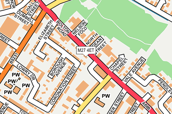 M27 4ET map - OS OpenMap – Local (Ordnance Survey)