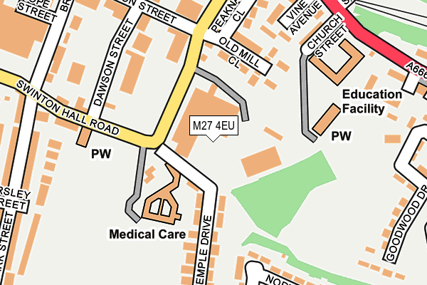 M27 4EU map - OS OpenMap – Local (Ordnance Survey)