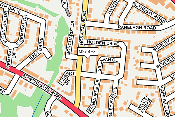 M27 4EX map - OS OpenMap – Local (Ordnance Survey)