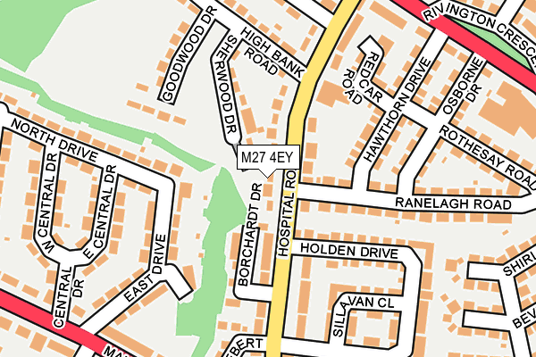 M27 4EY map - OS OpenMap – Local (Ordnance Survey)