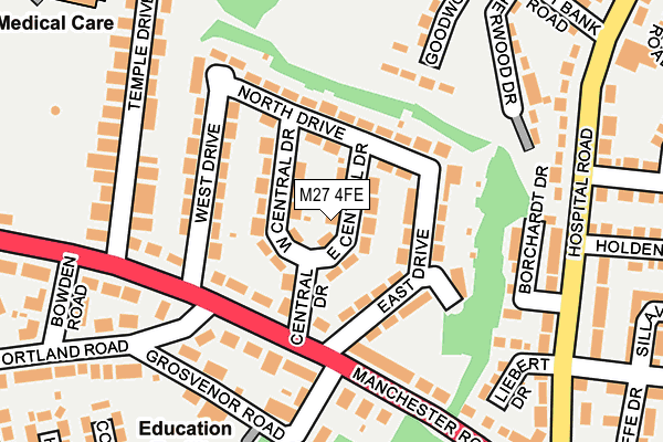 M27 4FE map - OS OpenMap – Local (Ordnance Survey)