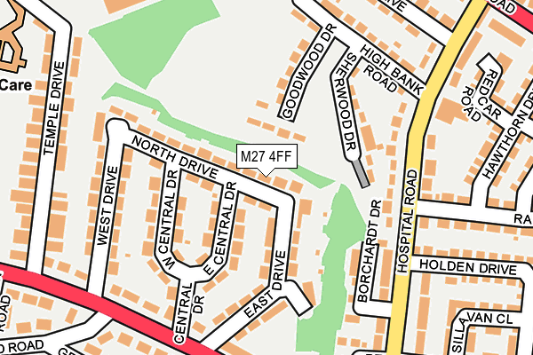 M27 4FF map - OS OpenMap – Local (Ordnance Survey)