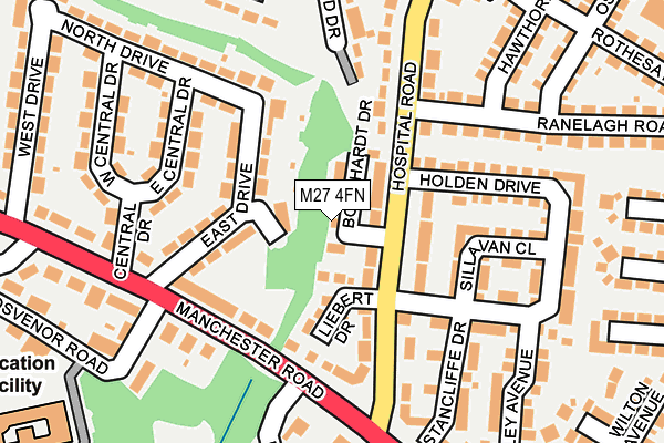 M27 4FN map - OS OpenMap – Local (Ordnance Survey)
