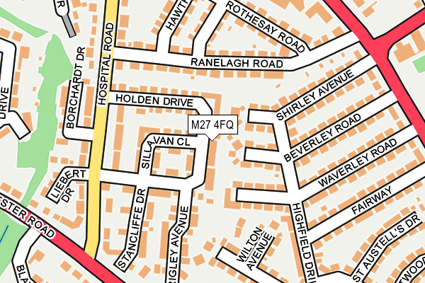 M27 4FQ map - OS OpenMap – Local (Ordnance Survey)