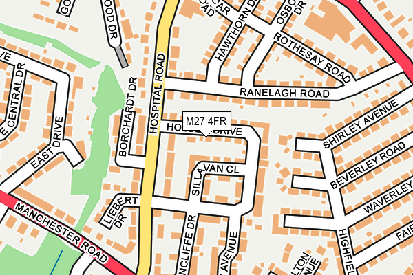 M27 4FR map - OS OpenMap – Local (Ordnance Survey)