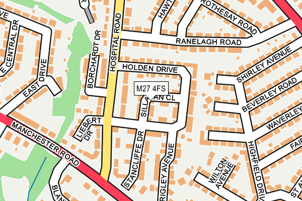 M27 4FS map - OS OpenMap – Local (Ordnance Survey)