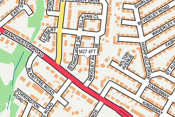 M27 4FT map - OS OpenMap – Local (Ordnance Survey)