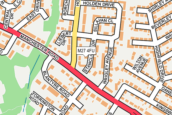 M27 4FU map - OS OpenMap – Local (Ordnance Survey)