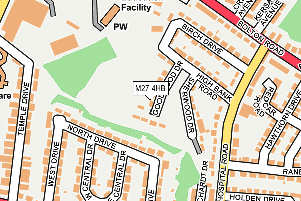 M27 4HB map - OS OpenMap – Local (Ordnance Survey)