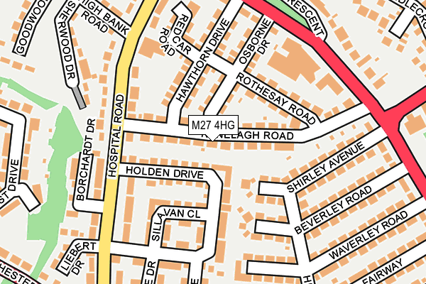 M27 4HG map - OS OpenMap – Local (Ordnance Survey)