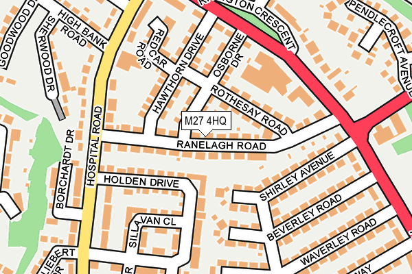 M27 4HQ map - OS OpenMap – Local (Ordnance Survey)