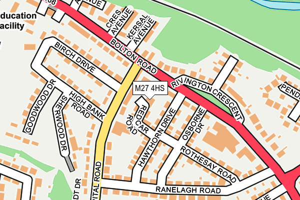 M27 4HS map - OS OpenMap – Local (Ordnance Survey)