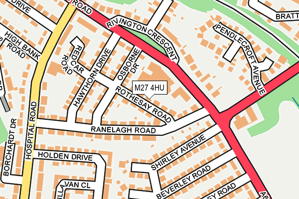 M27 4HU map - OS OpenMap – Local (Ordnance Survey)