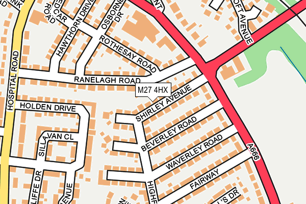 M27 4HX map - OS OpenMap – Local (Ordnance Survey)