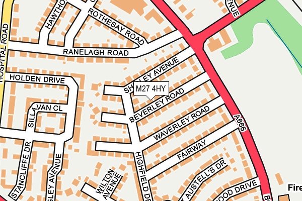 M27 4HY map - OS OpenMap – Local (Ordnance Survey)