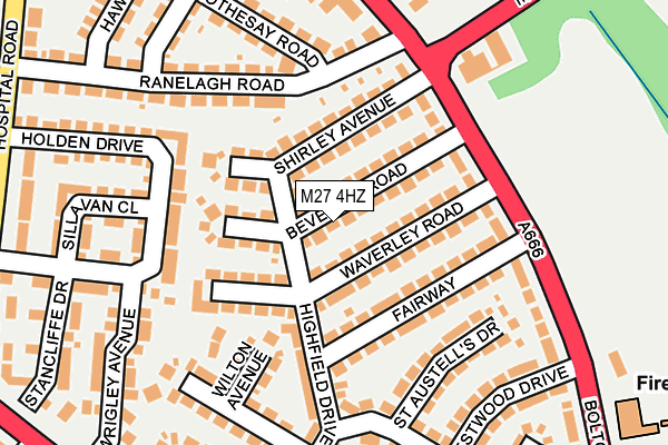 M27 4HZ map - OS OpenMap – Local (Ordnance Survey)