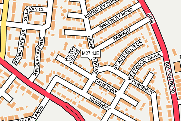 M27 4JE map - OS OpenMap – Local (Ordnance Survey)