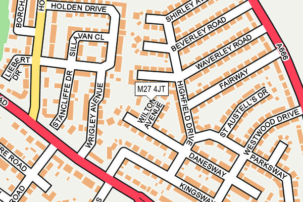 M27 4JT map - OS OpenMap – Local (Ordnance Survey)