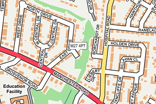 M27 4PT map - OS OpenMap – Local (Ordnance Survey)
