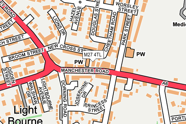 M27 4TL map - OS OpenMap – Local (Ordnance Survey)