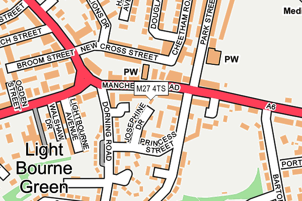 M27 4TS map - OS OpenMap – Local (Ordnance Survey)