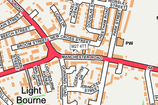 M27 4TT map - OS OpenMap – Local (Ordnance Survey)