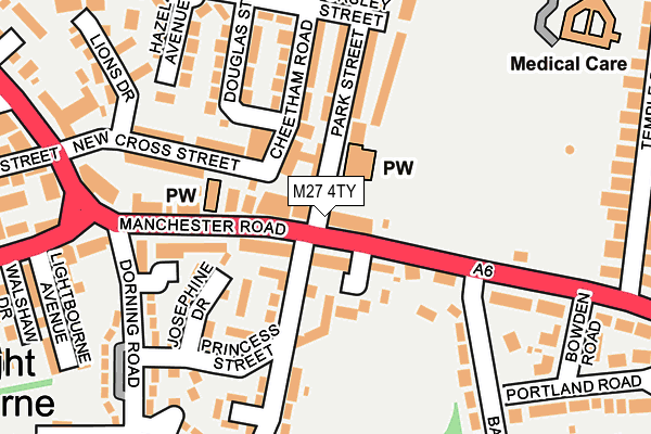M27 4TY map - OS OpenMap – Local (Ordnance Survey)