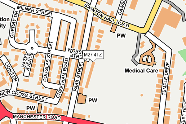 M27 4TZ map - OS OpenMap – Local (Ordnance Survey)