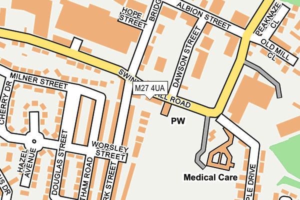 M27 4UA map - OS OpenMap – Local (Ordnance Survey)