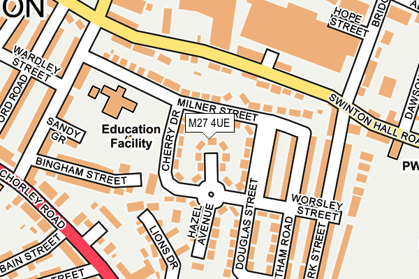 M27 4UE map - OS OpenMap – Local (Ordnance Survey)