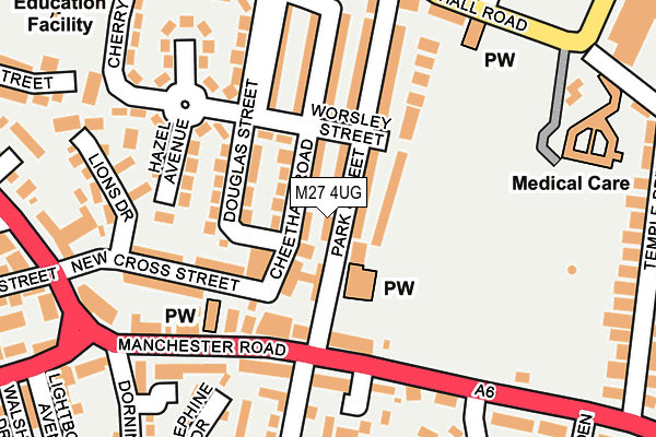 M27 4UG map - OS OpenMap – Local (Ordnance Survey)