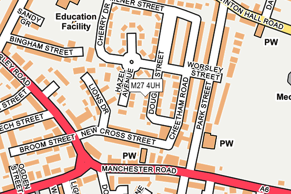 M27 4UH map - OS OpenMap – Local (Ordnance Survey)