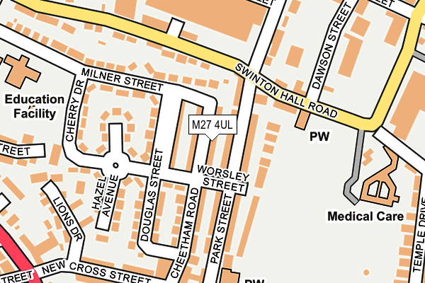 M27 4UL map - OS OpenMap – Local (Ordnance Survey)