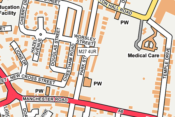 M27 4UR map - OS OpenMap – Local (Ordnance Survey)