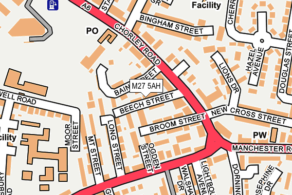 M27 5AH map - OS OpenMap – Local (Ordnance Survey)