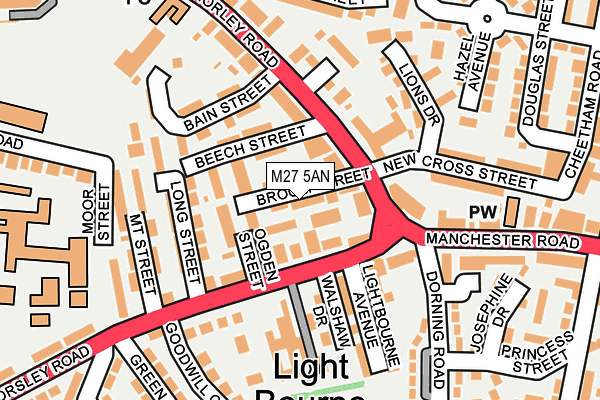 M27 5AN map - OS OpenMap – Local (Ordnance Survey)