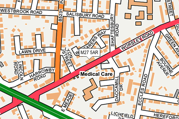 M27 5AR map - OS OpenMap – Local (Ordnance Survey)