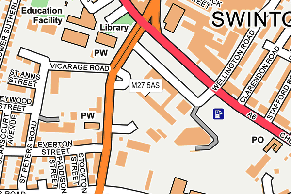 M27 5AS map - OS OpenMap – Local (Ordnance Survey)