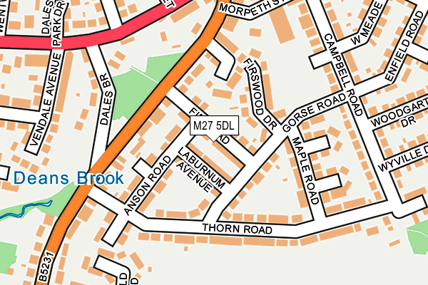 M27 5DL map - OS OpenMap – Local (Ordnance Survey)