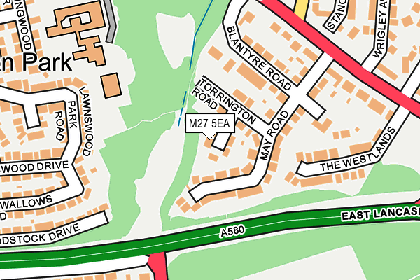 M27 5EA map - OS OpenMap – Local (Ordnance Survey)