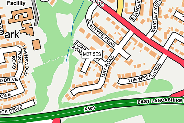 M27 5ES map - OS OpenMap – Local (Ordnance Survey)