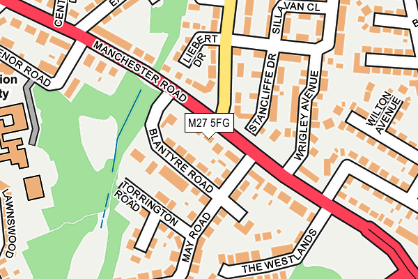 M27 5FG map - OS OpenMap – Local (Ordnance Survey)