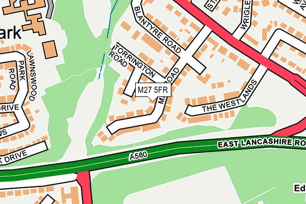 M27 5FR map - OS OpenMap – Local (Ordnance Survey)