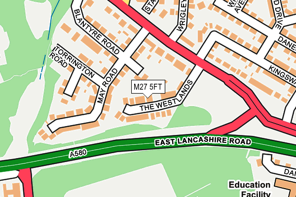 M27 5FT map - OS OpenMap – Local (Ordnance Survey)