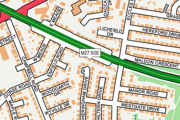 M27 5GE map - OS OpenMap – Local (Ordnance Survey)